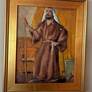 Framed Brown and Gold Art Piece